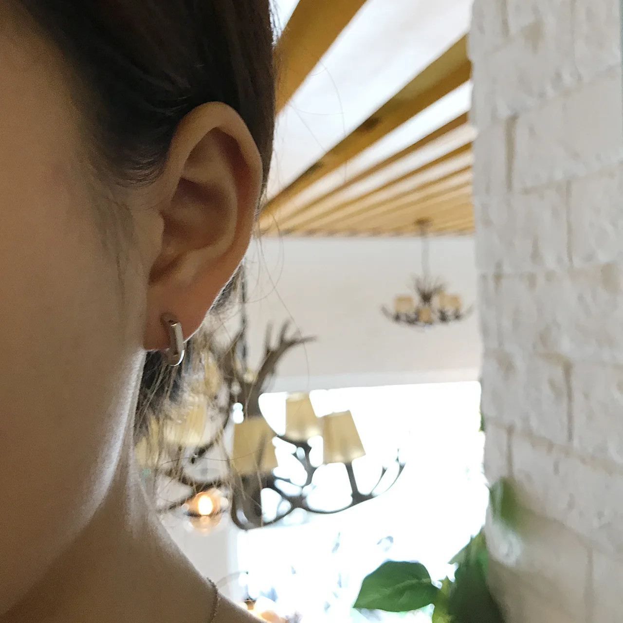 S925 Sterling Silver Irregular Geometric White Gold Ear Nails Hook Korean Earring for Women | Украшения и аксессуары