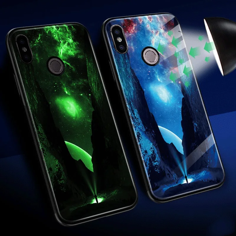 Lu mi nous Стекло чехол для Xiaomi Redmi Note 6 Pro Роскошный телефона 4X5 плюс 6A Примечание 5 A1 A2