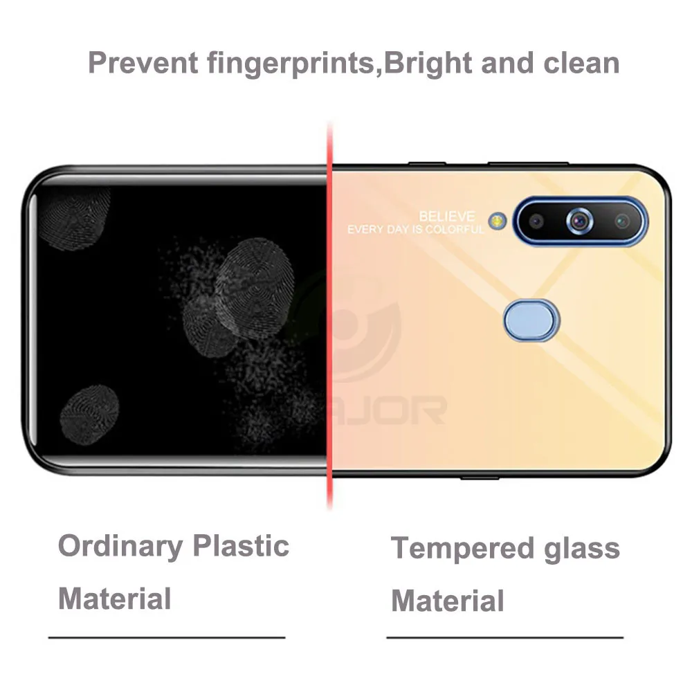 Keajor чехол для samsung Galaxy A40 A60 A70 чехол Роскошный градиентный закаленное стекло Жесткий чехол для samsung A 40 60 70 чехол Hoesje