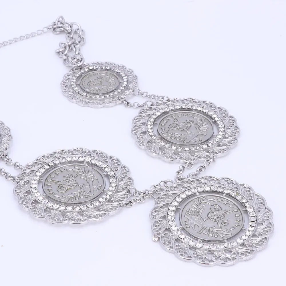 Итальянский комплект ювелирных изделий Abaya из Дубая серебряные цветные монеты