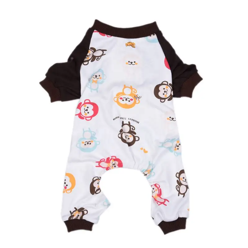 Комбинезоны для собак Хлопковая пижама одежда йоркширских осенняя спальная