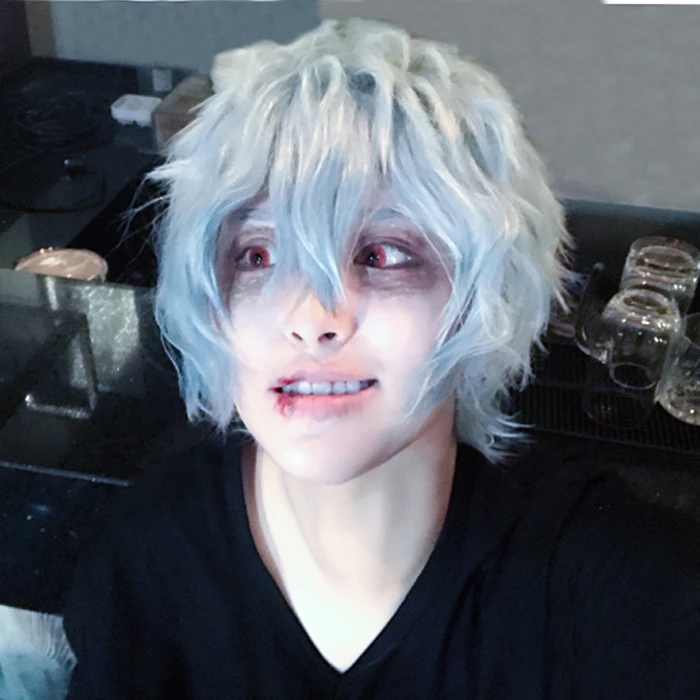 Мой герой научный Косплей Костюм Boku no Hiro Akademia Shigaraki Tomura короткий серый синий