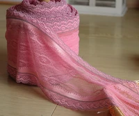 20cm wide 2 ydslot pink hair decoration wide elastic stretch lace trim wedding dress skirt lace trim