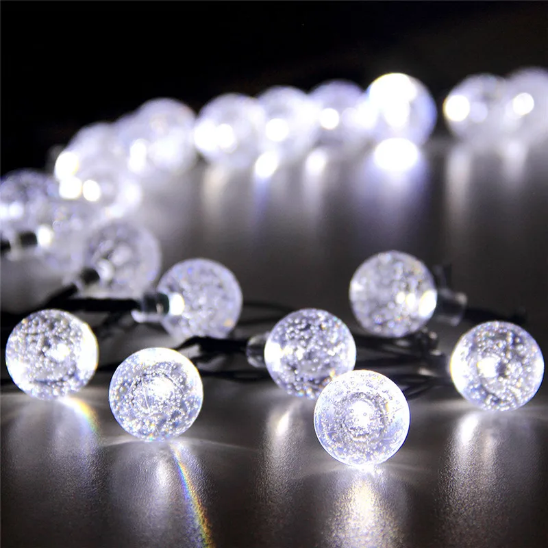 Christmas Outdoor Decoration Solar Led String Light 4.8 M 20 led Bubble Fairy Lights for Festival Garden Decorative Lamp | Лампы и