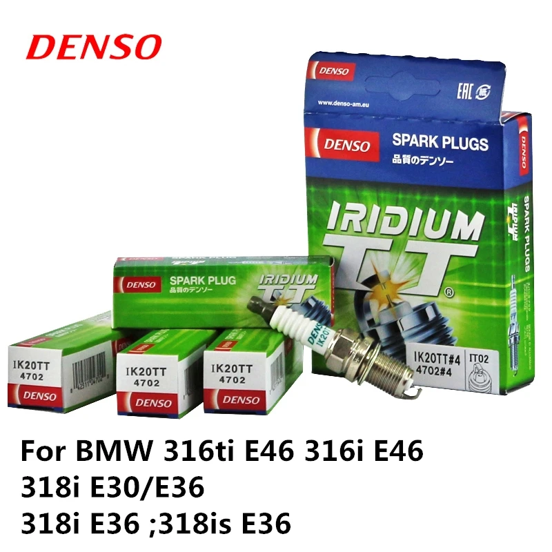 Автомобильная свеча зажигания DENSO для BMW 316ti E46 316i 318i E30/E36 E36 318is Иридий Платина IK20TT 4