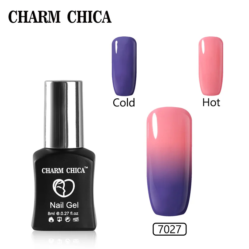 Шарм CHICA 8 мл темпера изменить цвет УФ гель лак для ногтей замочить от розового