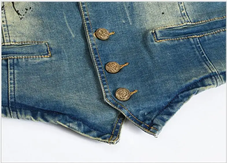 2021 Мужские Винтажные джинсовые жилеты Модная одежда без рукавов Куртка