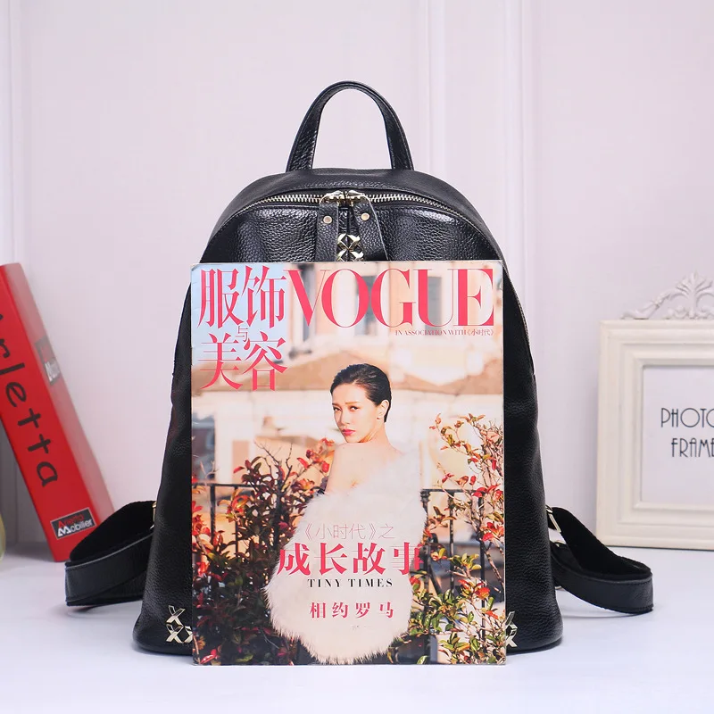 Рюкзак zквт из натуральной кожи Женский короткий первый слой воловьей рюкзак в