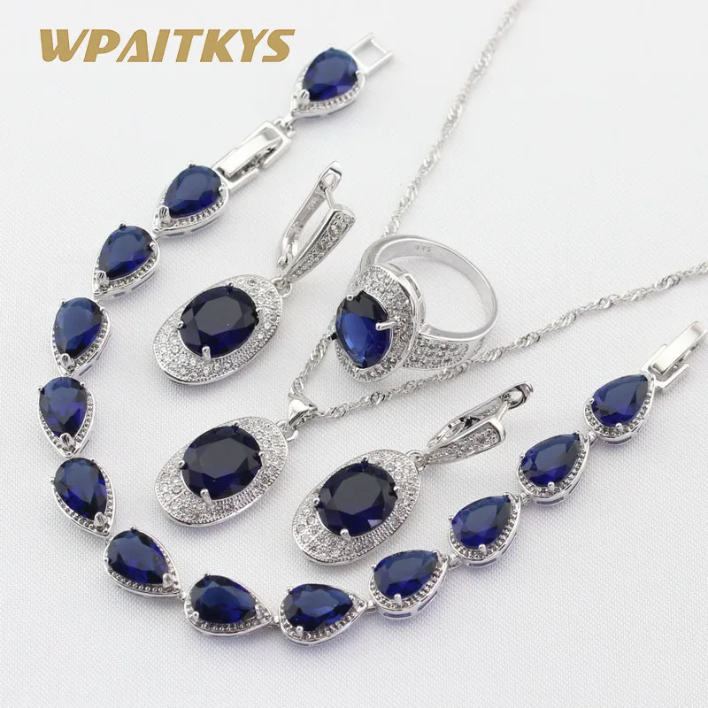 Женский ювелирный комплект из колье серёг кольца и браслета 4 шт.|colorful jewelry sets|set