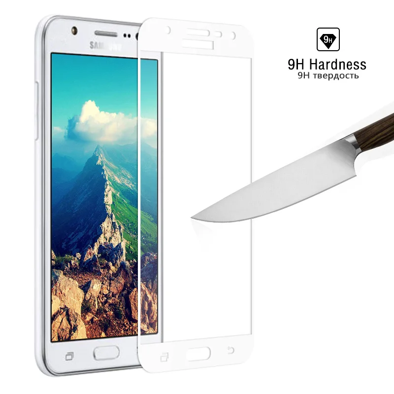 Закаленное стекло для Samsung Galaxy J5 2015 SM J500F жесткое Защитное класс полный