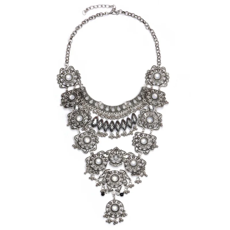 European big Brand Fashion Retro Metal long Necklaces &amp Pendants Vintage Luxury Choker Big Collar Statement Jewelry | Украшения и