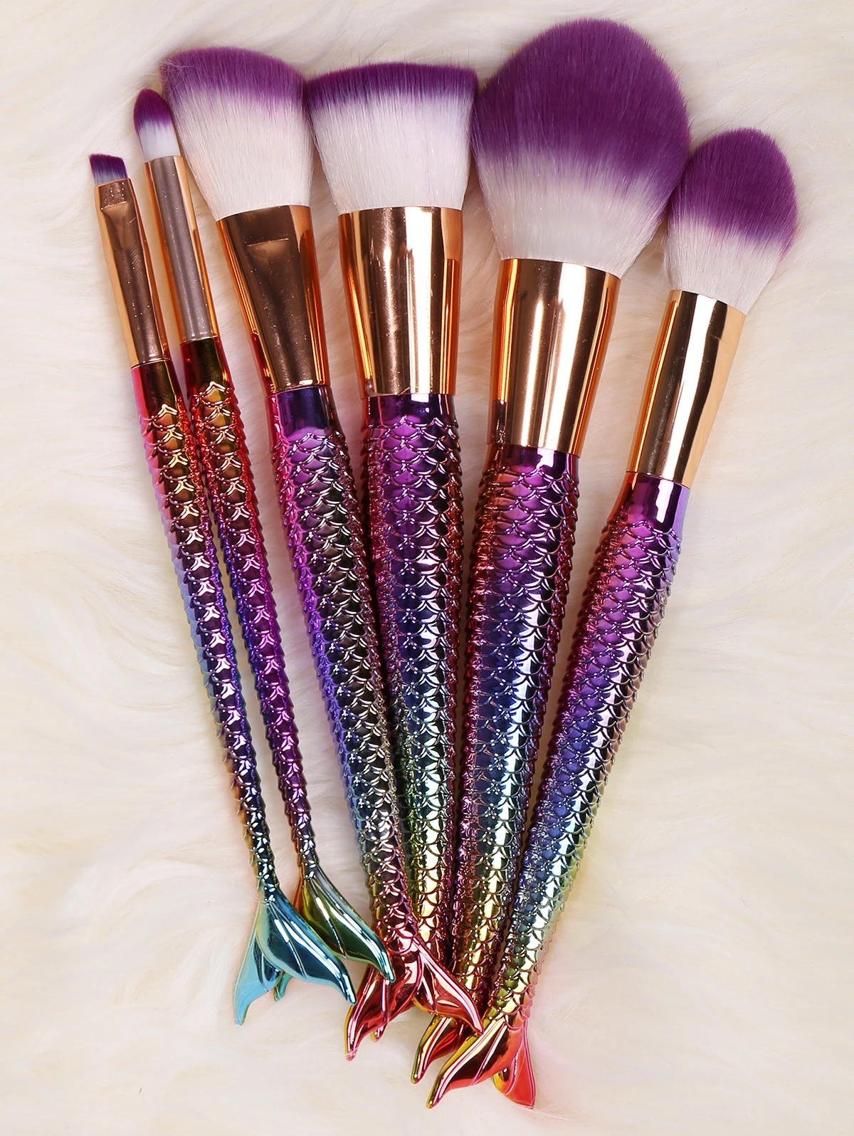 6 шт./компл. набор кистей для макияжа Русалочки пудра тени век румяна косметика