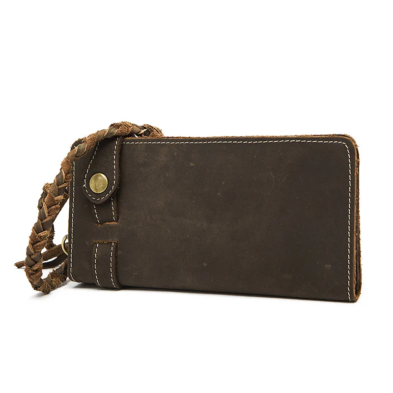 Мужская Роскошь Известный Бренд Натуральной Кожи Браслет Бумажник Мужской