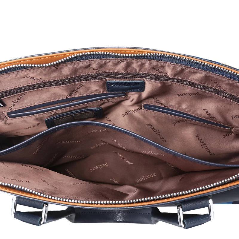 

Padieoe Men 14 inch Laptop Briefcase Genuine Leather Men Bags Business Men Messenger Bags Luxury Male Briefcases Handbags