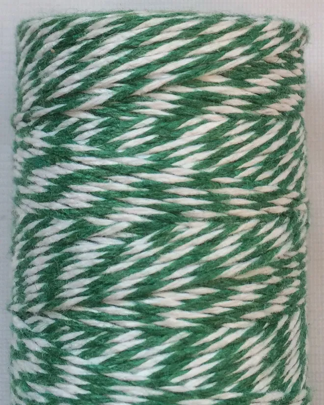 1 шт двойной цветной хлопковый шпагат тонкий 4ply шпагат(110 ярдов/катушка) поделки из шпагата 22 вида цвета оптом по EMS - Цвет: green white