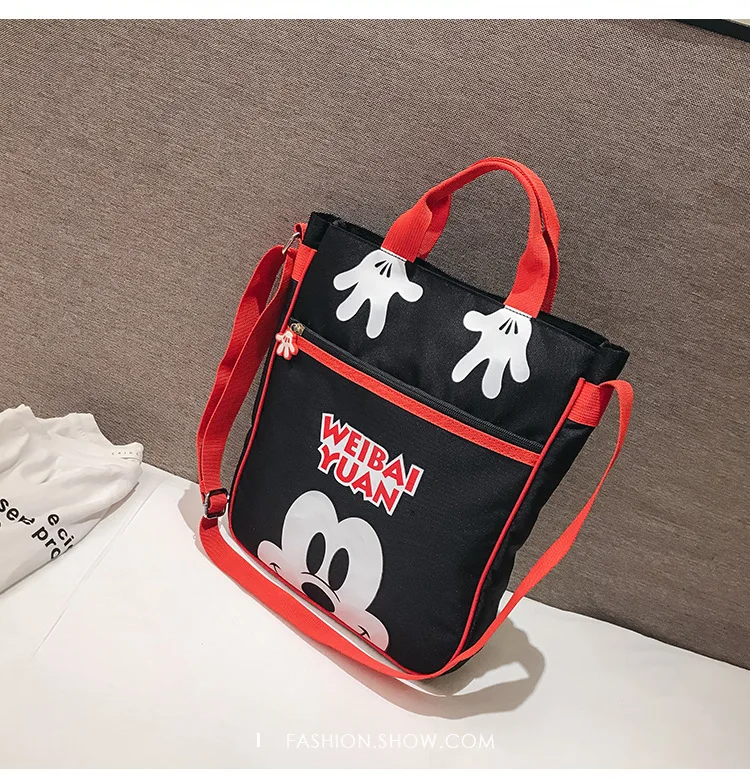 Disney пеленки сумка Микки Маус леди мультфильм Оксфорд ткань сумка на плечо модная сумка для девочек подарок сумка пакет для хранения милый