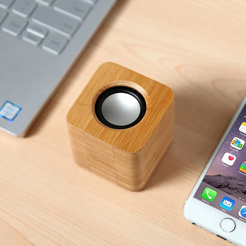 Мини Bluetooth Колонка Techase Bamboo проводная + беспроводная Портативная колонка с