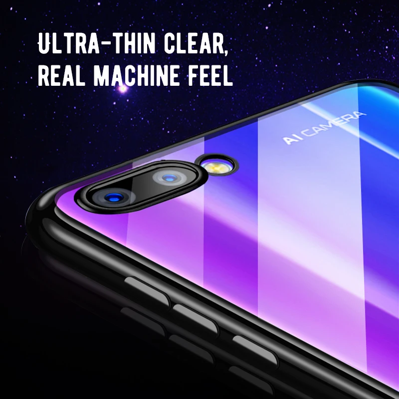 Прозрачный чехол с покрытием для Huawei Honor 10 Lite 8 9 V9 Nova 3 мягкий TPU гальванический