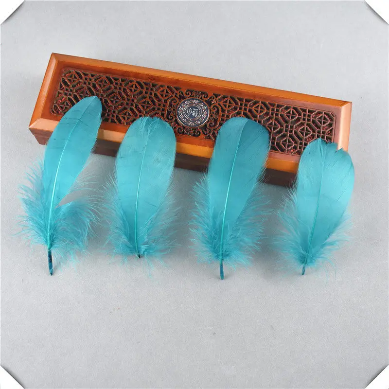 Lake Blue Горячая красный Гусь feather20-100pcs13-18CM DIY Перья для рукоделия и ювелирных изделий Аксессуары для одежды Свадебные украшения Шлейфы - Цвет: Lake Blue