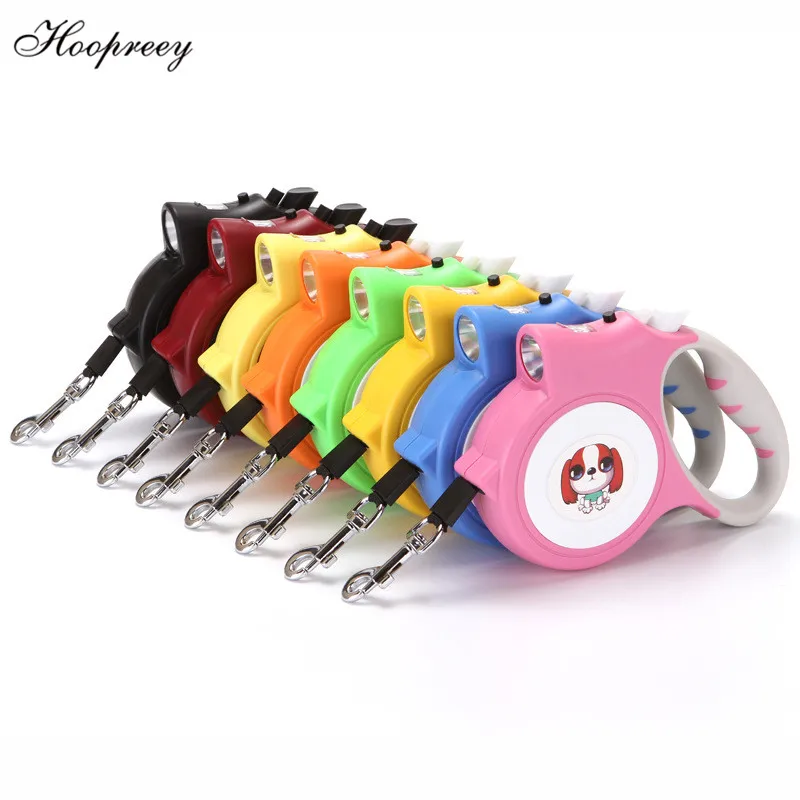 5M Dog Collar Leash with Light for Dogs Automatic Retractable Extending Rope Walking Leads Small Medium Large | Дом и сад