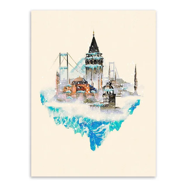 Современный абстрактный минималистичный парусиновый постер A4 с художественным