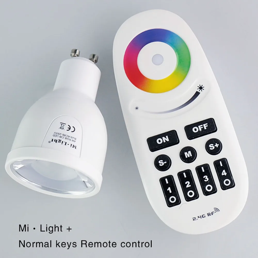 Dimmable GU10 Led Milight 4 Вт AC 110 В/220 В 85-265 в Mi Light Светодиодная лампа RGBW/RGBWW прожектор + 2 4G Wifi