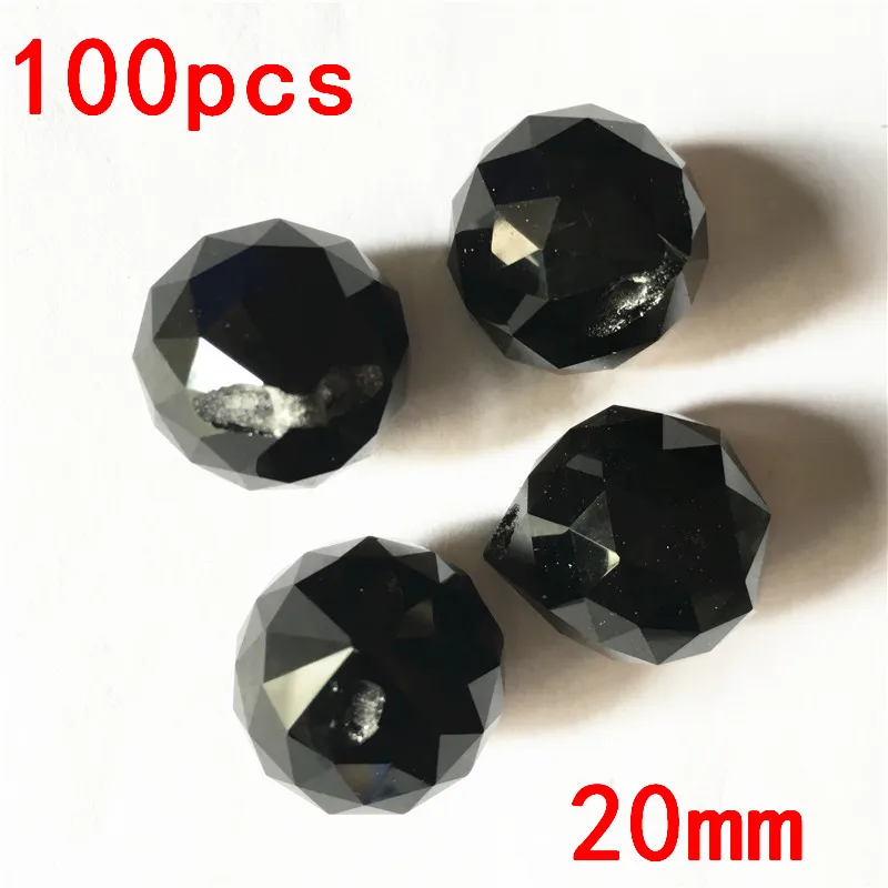 Горячая 100 шт Черная хрустальная люстра стеклянные шарики одно отверстие