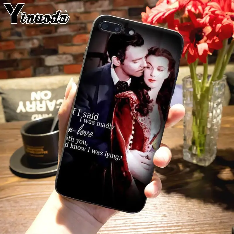 5 Yinuoda Gone с ветром Модный дизайн кожа тонкая черная ячейка чехол для Apple iPhone 8 7 6 6S Plus X 5s 11pro SE 5C Чехол - Цвет: 5