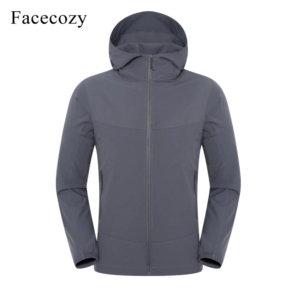 Facecozy Мужская тонкая ветровка Ультралегкая эластичная нейлоновая куртка для