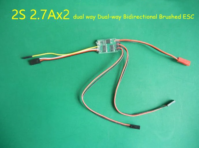 2.7AX2 двухполосный двунаправленный щеточный ESC 2S Lipo электрический регулятор скорости для 1/35 RC модели DIY 4WD