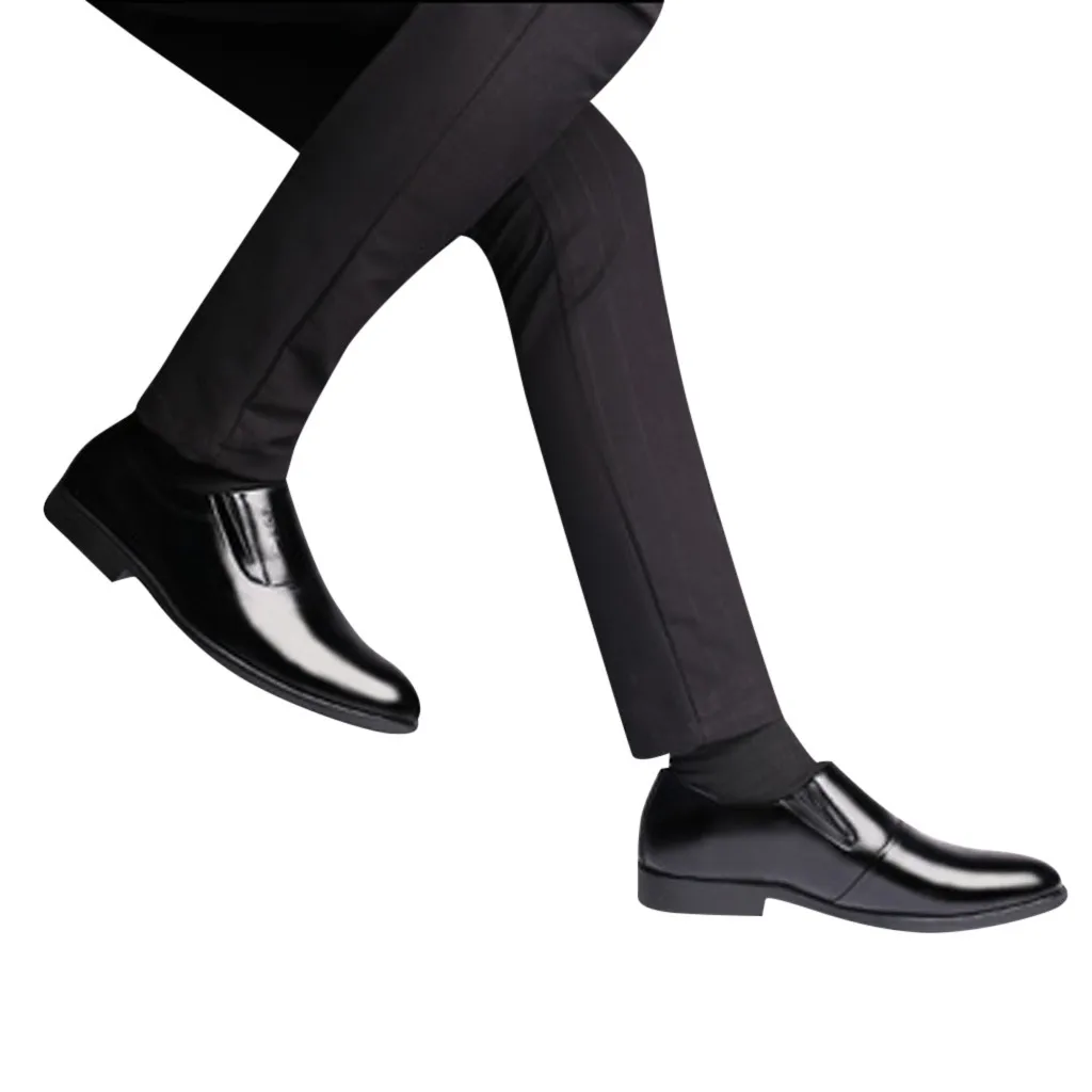 Business Patent Leather single shoes for men new arrival Bright soft-sole Pointed Comfortable Tide work Shoes chaussures | Обувь