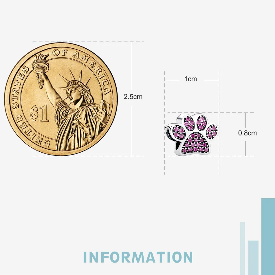 Милый кот собака подвеска в виде когтей бусы 925 пробы с украшениями серебристых