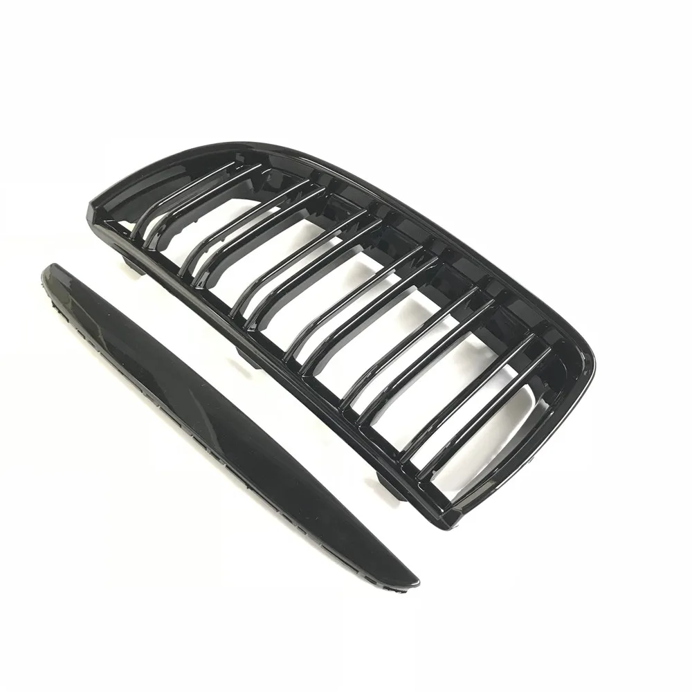 1 пара Передняя глянцевая черная 2 линейная решетка для радиатора BMW E90 E91 4 двери 2005