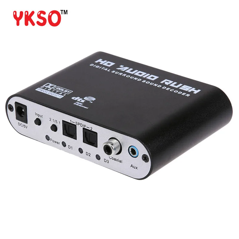 YKSO 5 1 CH аудио декодер SPDIF коаксиальный RCA DTS AC3/6CH цифровой конвертер LPCM аналоговый