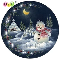 dpf diamond embroidery moonlight snowman diamond painting cross stitch crafts diamond mosaic kit square rhinestone home decor