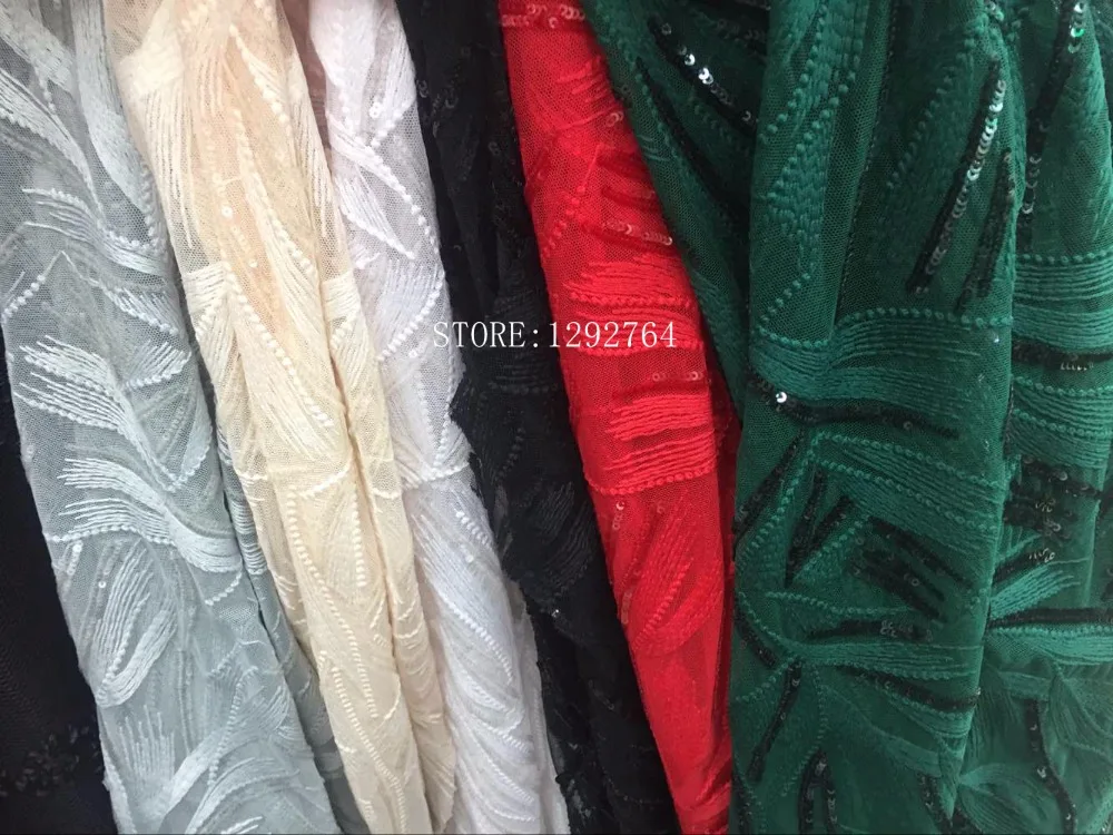 African sequins tulle lace Hot new for teal Color guipure african sequence cord fabric Nigerian wedding dresses TS5761 | Дом и сад