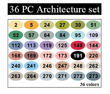 36 Architecture set Finecolour EF101 160 цветов Профессиональный эскиз двуглавый художественные маркеры для анимации/ландшафта/промышленного дизайна - Цвет: 36 Architecture set