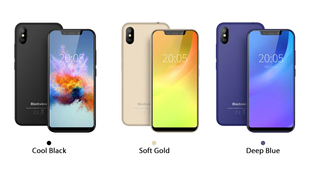 Blackview A30 5 &quot19:9 2 Гб 16 смартфон уход за кожей лица ID Android 8 1 Orea MTK6580A 4 ядра 8MP двойной