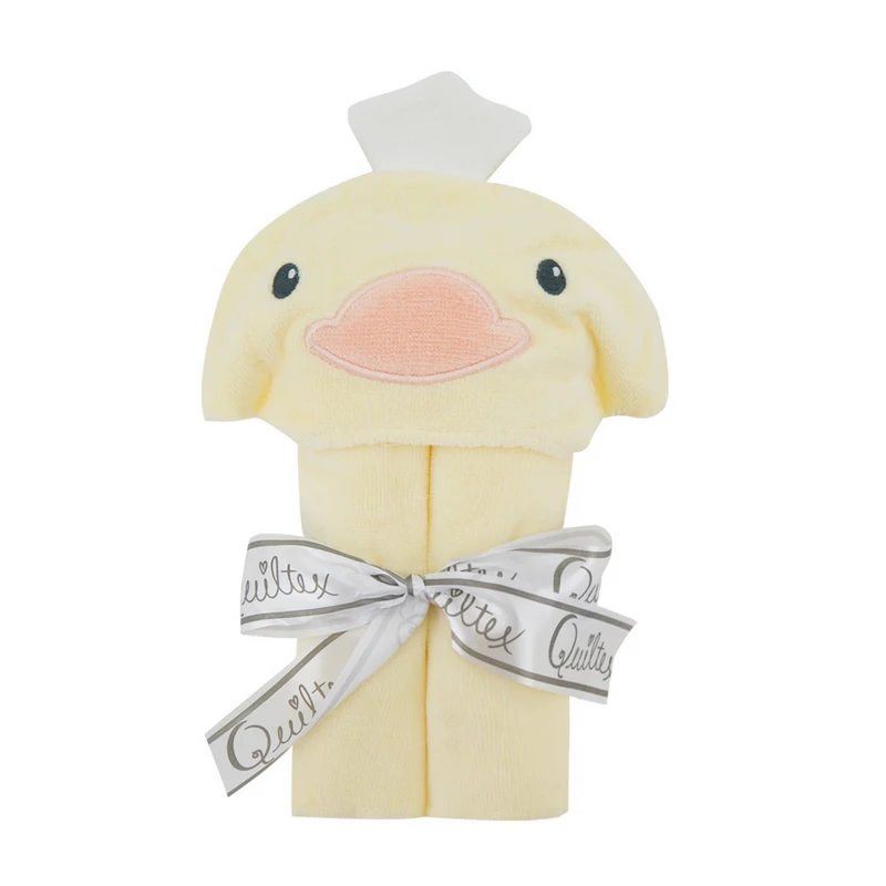 Детский банный халат с капюшоном и изображением животных хлопковый махровый для