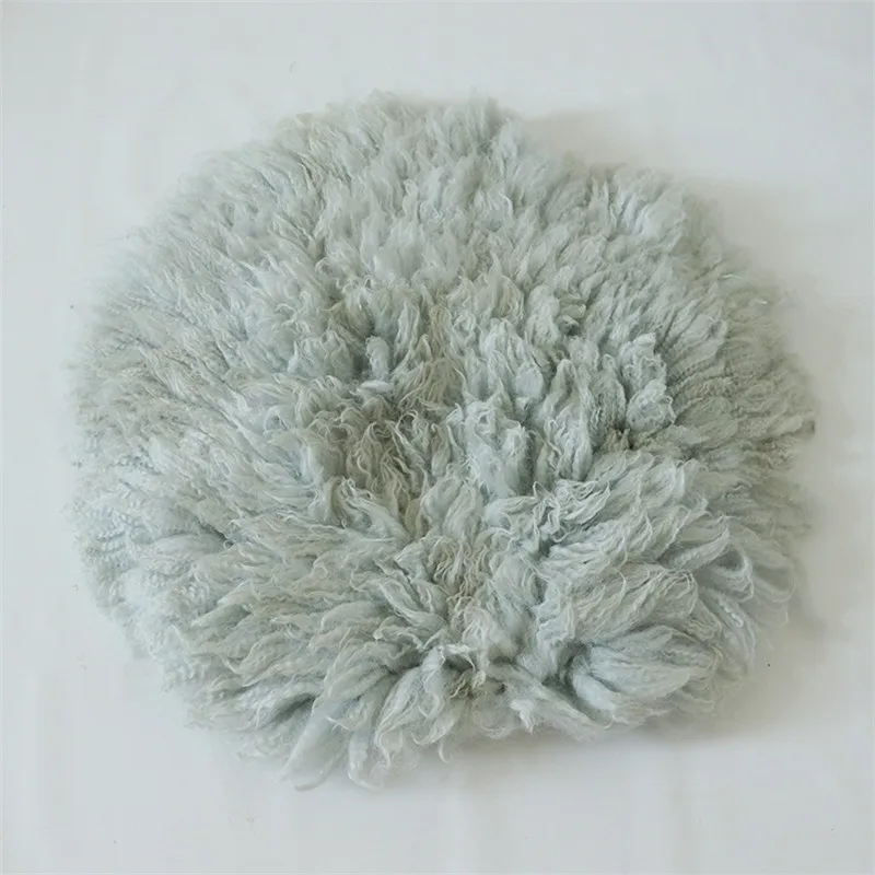 Gray-blue Одеяло для фотосъемки новорожденных, реквизит, 60 см, ручная работа, австралийская шерсть, банкет, Flokati, реквизит для фотосъемки новорожденных, реквизит для детской фотосъемки - Цвет: Gray-blue