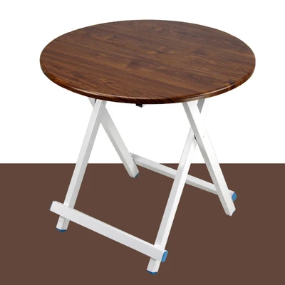 darkwood 80DxH55cm Складной обеденный стол портативный складной стол открытый стол для киоска обучающий стол - Цвет: darkwood 80DxH55cm