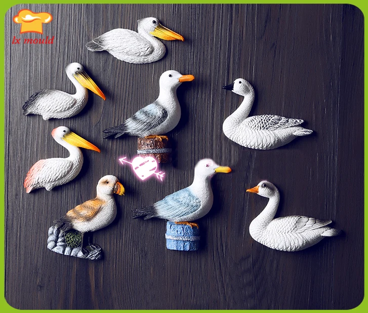 Новинка 2018 г. силиконовая форма pelican в виде чайки для конфет украшение птицы