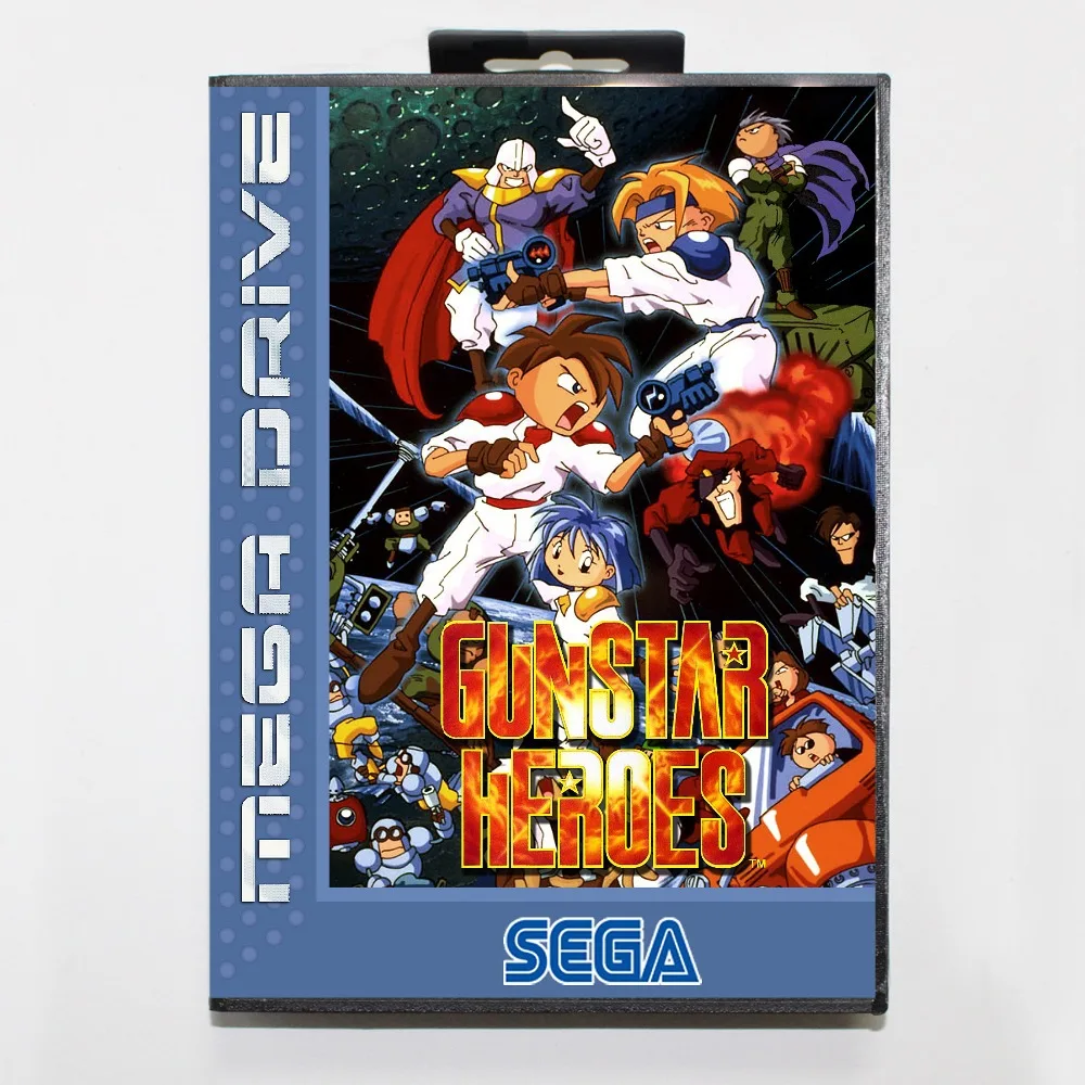 16 бит Sega MD игровой Картридж с розничной коробкой Gunstar герои карточная игра для