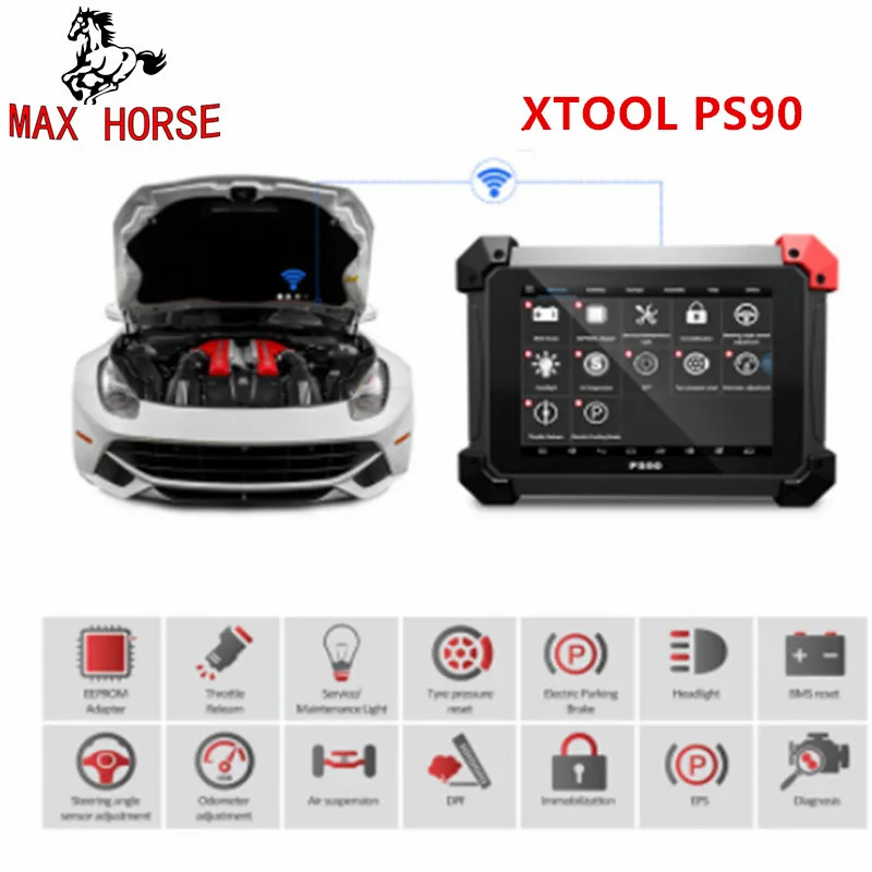 XTOOL PS90 автомобильной OBD2 автомобильный диагностический инструмент с ключевой