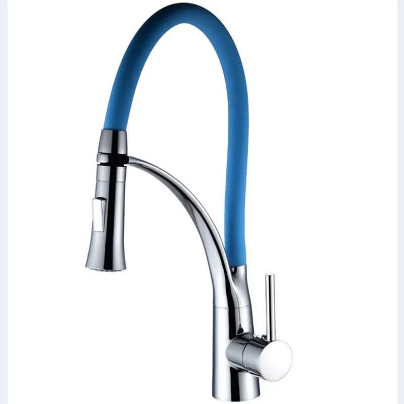 Blue Faucet Tap Смеситель для душа для кухни кран для горячей и холодной раковины смесительный клапан медь креативный Универсальный вращающийся - Цвет: Blue Faucet Tap
