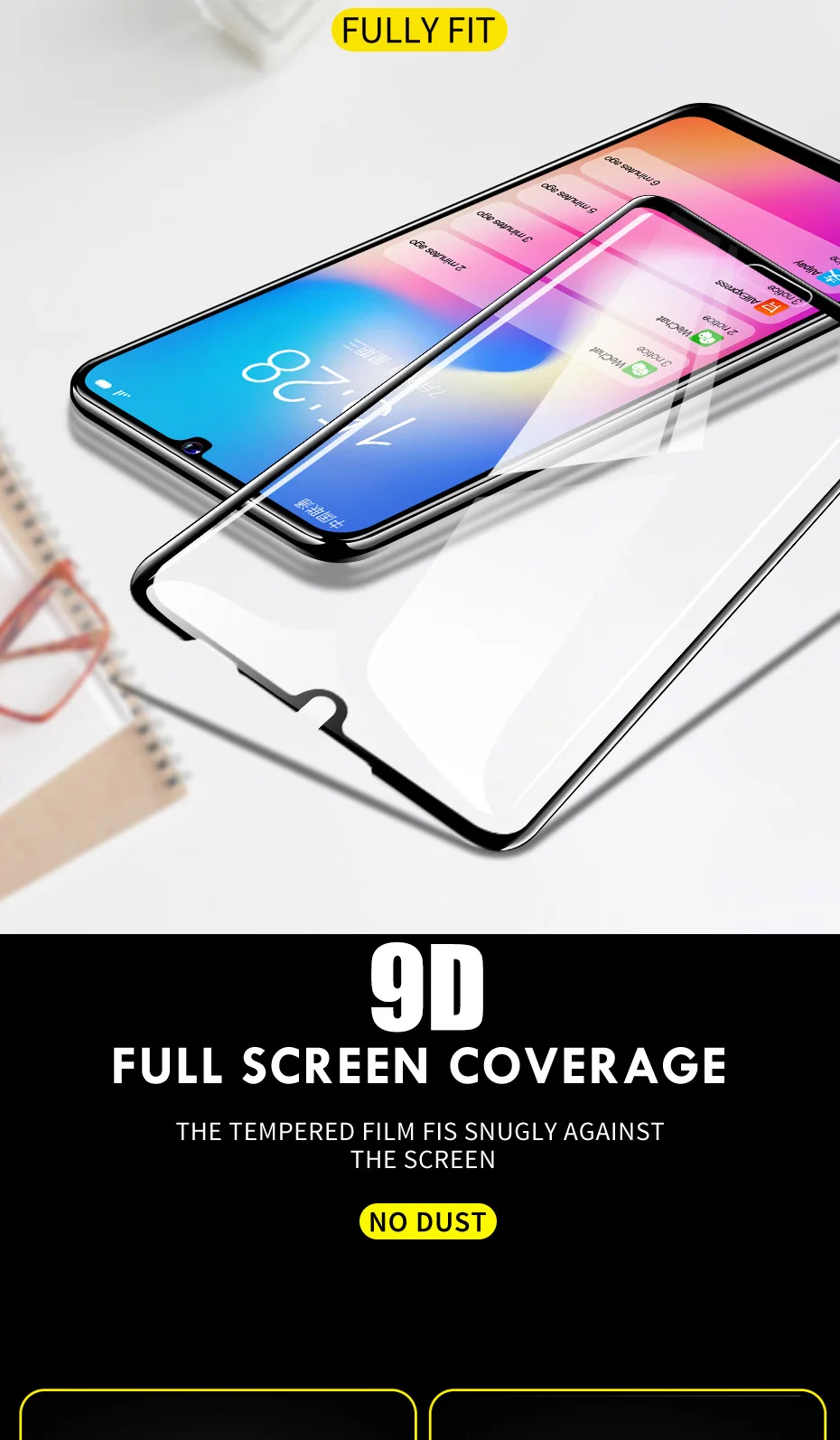KEYSION 9D изогнутое закаленное стекло для samsung Galaxy A30 A50 A70 Защита экрана для samsung M10 M20 M30 Защитная стеклянная пленка