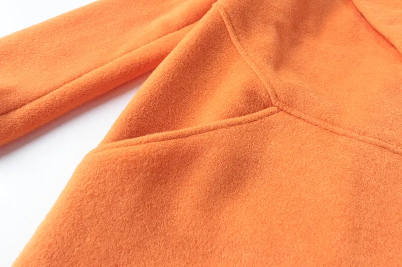 Лидер продаж Мода нагрудные шерстяное пальто Для женщин One Button яркий Однотонная