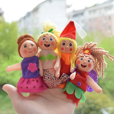 Интерактивные игрушки пальцем кукольный животных Плюшевые палец игрушки мультфильм ребенка пользу перчатки куклы история для сказки на ночь малыш best подарок - Цвет: 4pcs