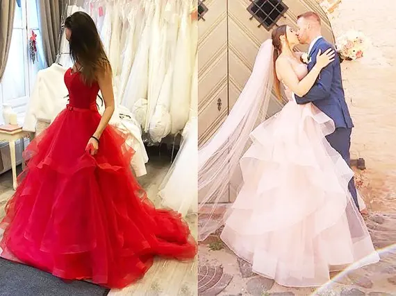 New Arrival Sweetheart Neck Tulle Lace Up Long Wedding Dresses 2019 Tiered Ball Gown Sleeveless Floor Length Dress HFY110201 | Свадьбы и