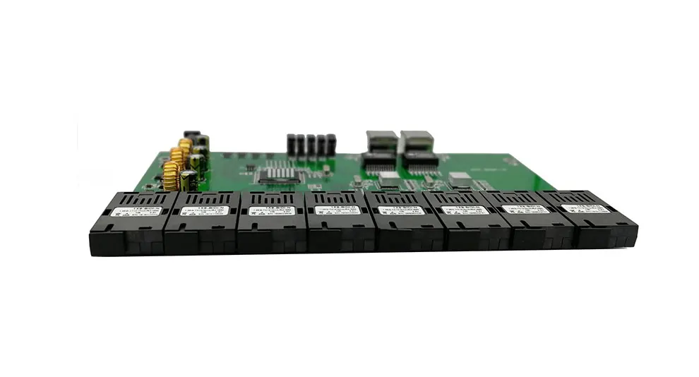 Гигабитный Ethernet коммутатор Ethernet волоконно-оптический медиаконвертер 8 портов 1,25G SC 2 RJ45 10/100/1000 M PCBA плата